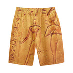 Ancient Egyptian Gods Print Cotton Shorts