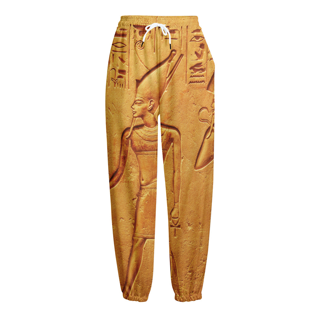 Ancient Egyptian Gods Print Fleece Lined Knit Pants