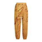 Ancient Egyptian Gods Print Fleece Lined Knit Pants