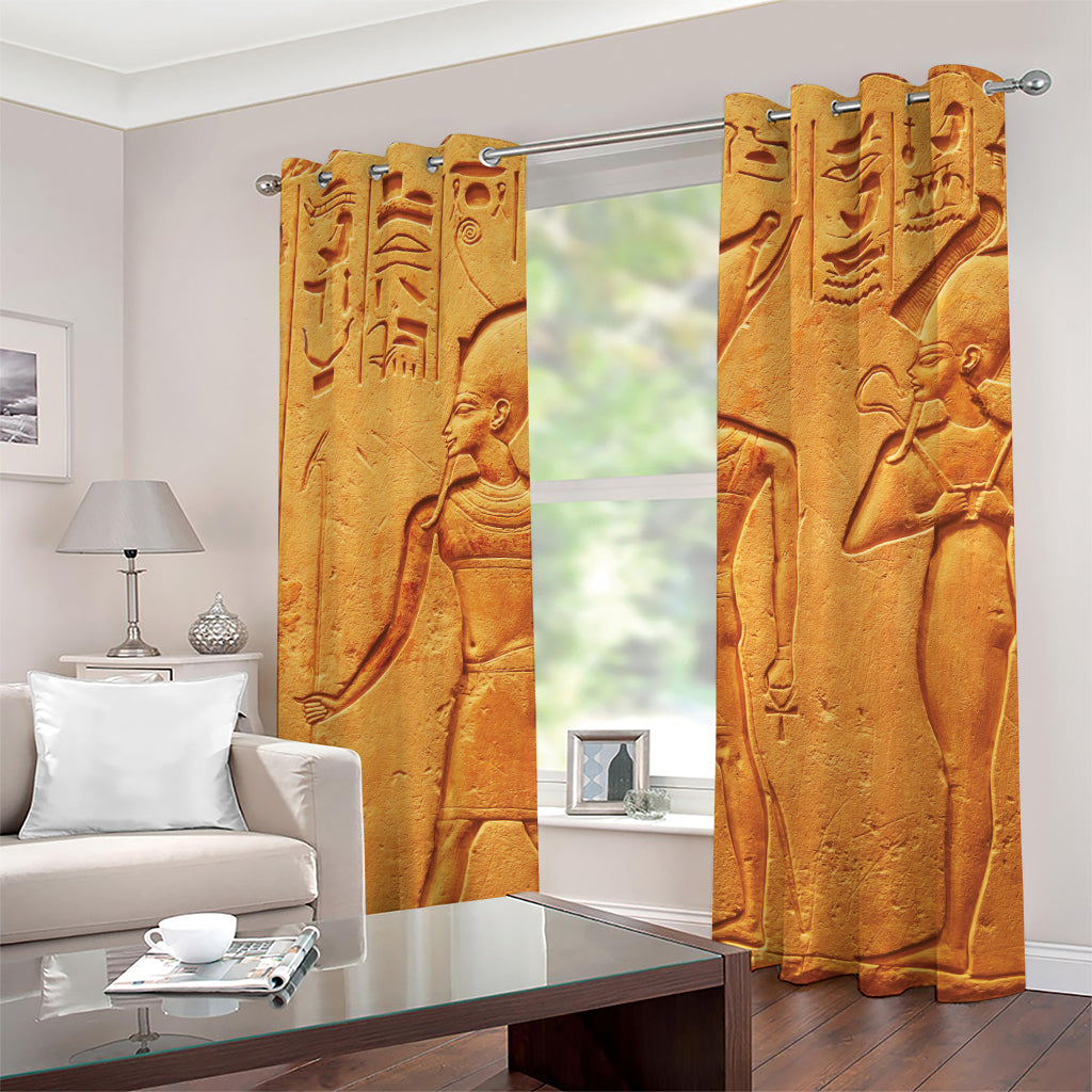 Ancient Egyptian Gods Print Grommet Curtains