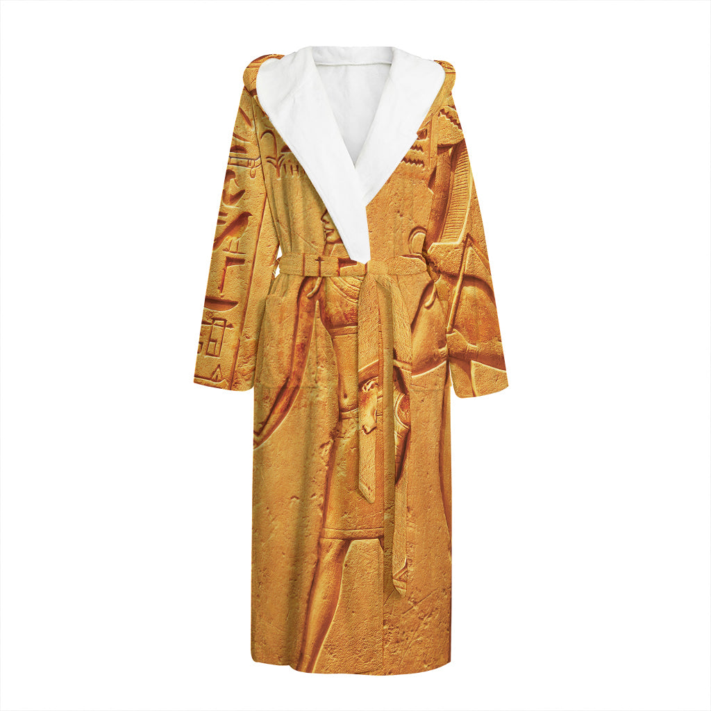 Ancient Egyptian Gods Print Hooded Bathrobe