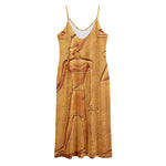 Ancient Egyptian Gods Print Jersey Midi Cami Dress