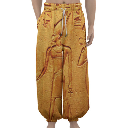 Ancient Egyptian Gods Print Lantern Pants