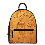 Ancient Egyptian Gods Print Leather Backpack