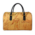 Ancient Egyptian Gods Print Leather Duffel Bag