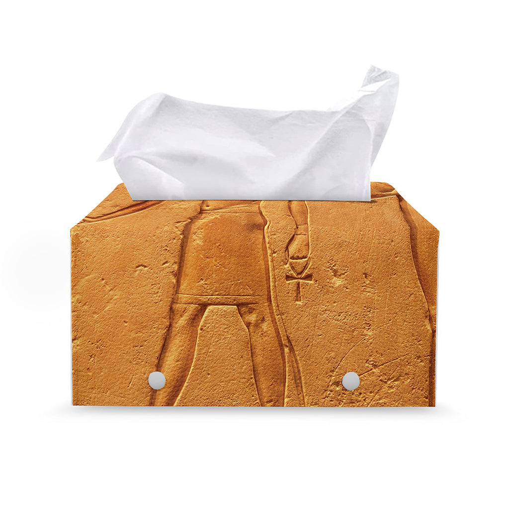 Ancient Egyptian Gods Print Leather Tissue Box Cover