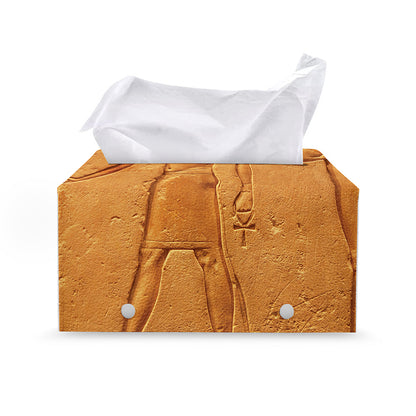 Ancient Egyptian Gods Print Leather Tissue Box Cover