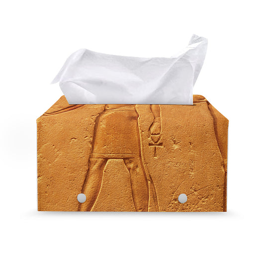 Ancient Egyptian Gods Print Leather Tissue Box Cover