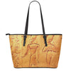 Ancient Egyptian Gods Print Leather Tote Bag