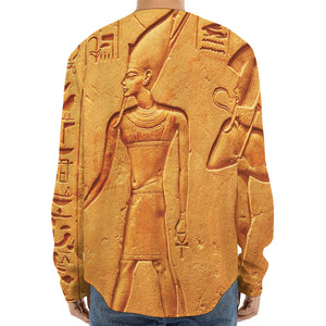 Ancient Egyptian Gods Print Long Sleeve Baseball Jersey