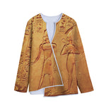 Ancient Egyptian Gods Print Long Sleeve Short Coat