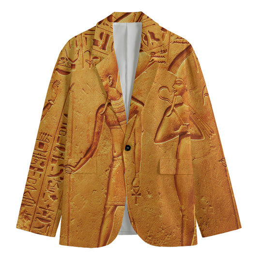Ancient Egyptian Gods Print Men's Cotton Blazer