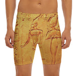 Ancient Egyptian Gods Print Men's Long Boxer Briefs