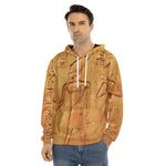 Ancient Egyptian Gods Print Men's Velvet Pullover Hoodie