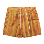 Ancient Egyptian Gods Print Mesh Shorts