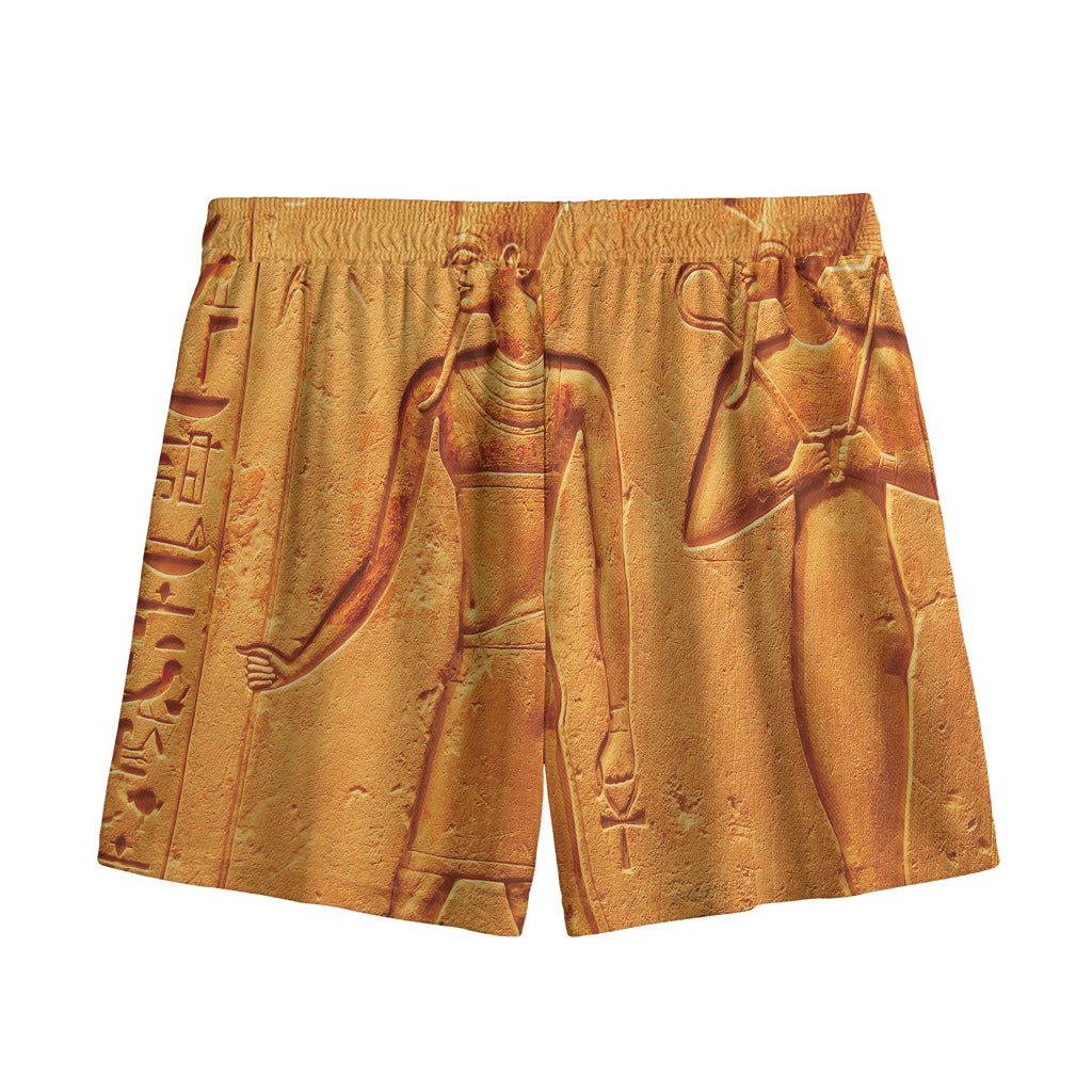 Ancient Egyptian Gods Print Mesh Shorts