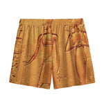 Ancient Egyptian Gods Print Mesh Shorts