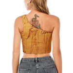 Ancient Egyptian Gods Print One Shoulder Crop Top