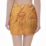Ancient Egyptian Gods Print Pencil Mini Skirt