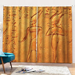 Ancient Egyptian Gods Print Pencil Pleat Curtains