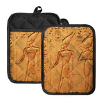 Ancient Egyptian Gods Print Pot Holders With Pocket