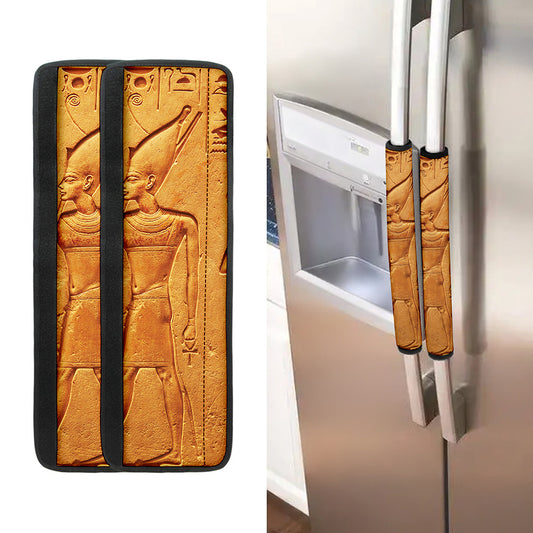 Ancient Egyptian Gods Print Refrigerator Handle Covers