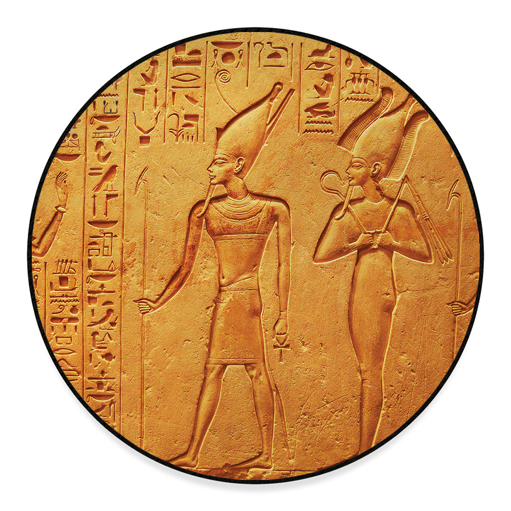 Ancient Egyptian Gods Print Round Floor Mat
