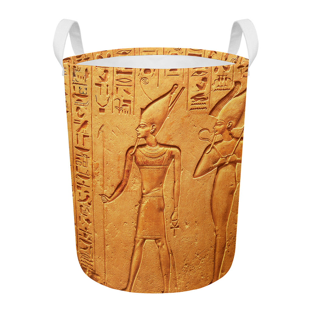 Ancient Egyptian Gods Print Round Laundry Basket