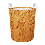 Ancient Egyptian Gods Print Round Laundry Basket