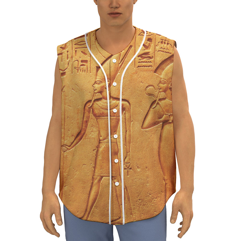 Ancient Egyptian Gods Print Sleeveless Baseball Jersey