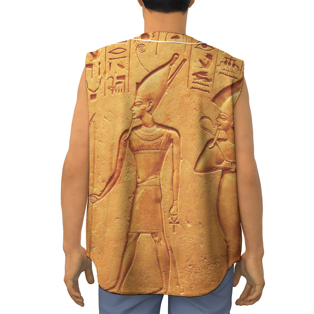 Ancient Egyptian Gods Print Sleeveless Baseball Jersey