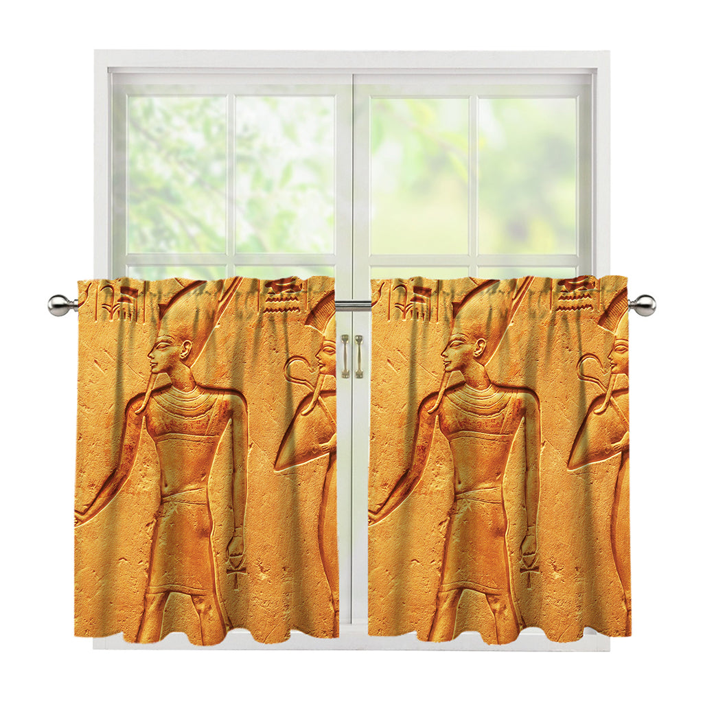 Ancient Egyptian Gods Print Tier Curtains