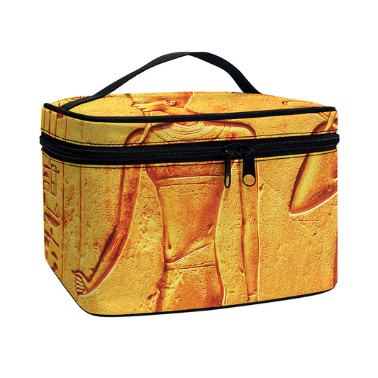 Ancient Egyptian Gods Print Travel Makeup Bag