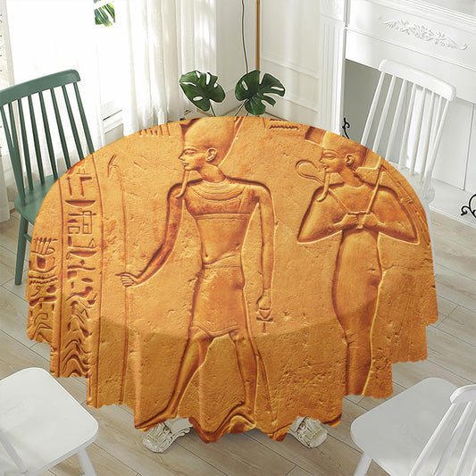 Ancient Egyptian Gods Print Waterproof Round Tablecloth