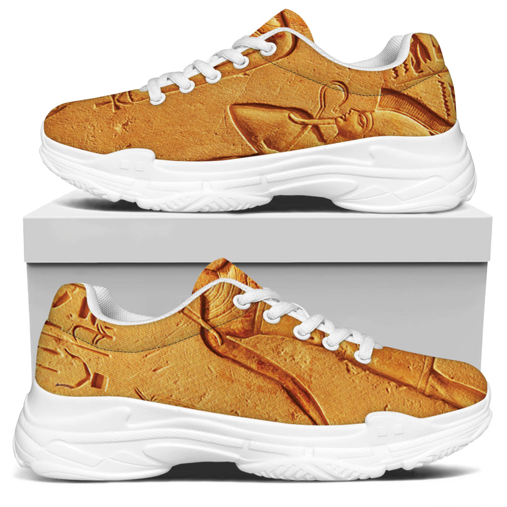 Ancient Egyptian Gods Print White Chunky Shoes