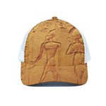 Ancient Egyptian Gods Print White Mesh Trucker Cap