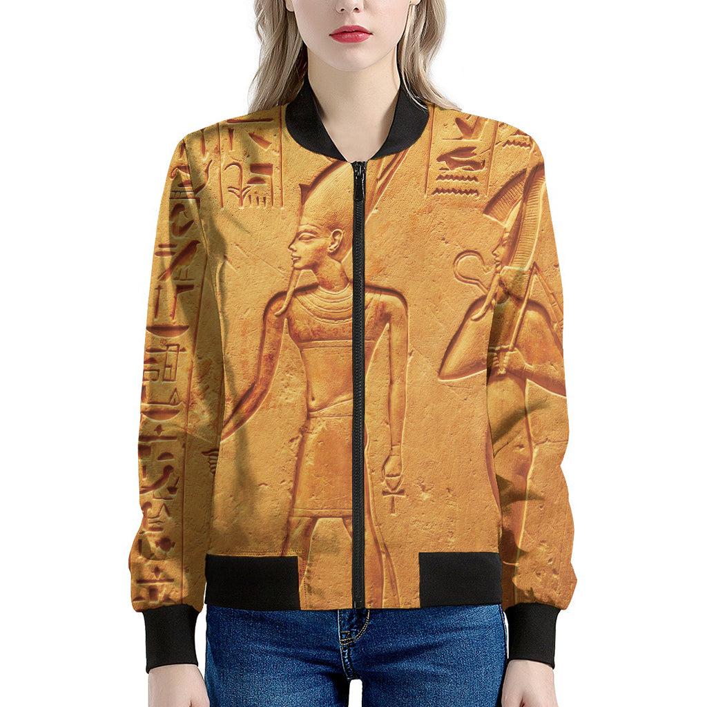 Ancient Egyptian Gods Print Women's Bomber Jacket