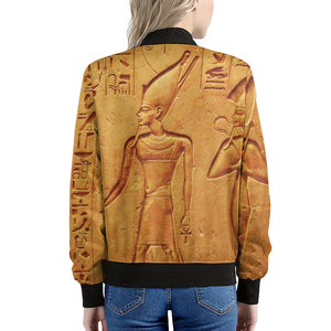 Ancient Egyptian Gods Print Women's Bomber Jacket
