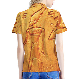 Ancient Egyptian Gods Print Women's Polo Shirt