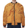 Ancient Egyptian Gods Print Zip Sleeve Bomber Jacket