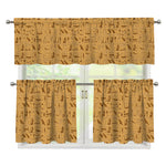 Ancient Egyptian Hieroglyphs Print 3 Piece Kitchen Curtains
