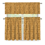 Ancient Egyptian Hieroglyphs Print 3 Piece Kitchen Curtains