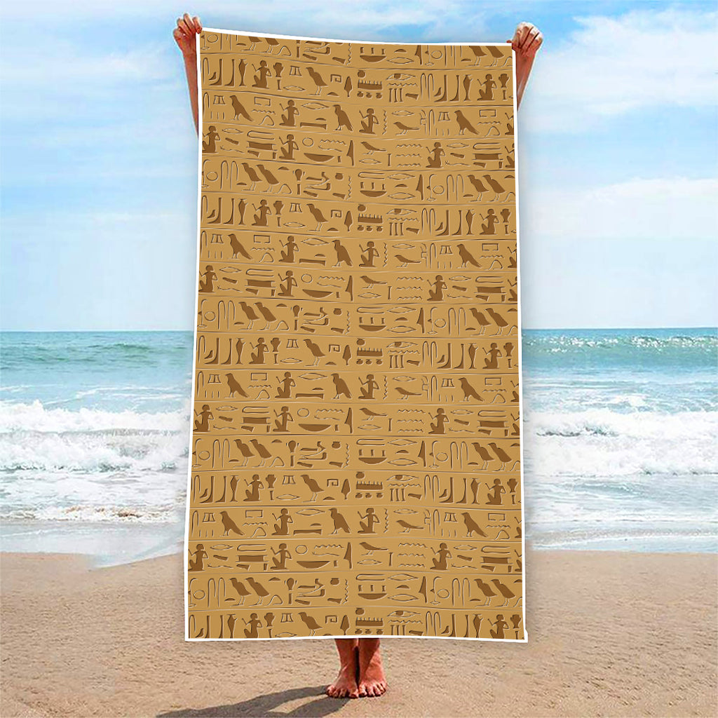 Ancient Egyptian Hieroglyphs Print Beach Towel