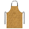 Ancient Egyptian Hieroglyphs Print Bib Apron With Pocket