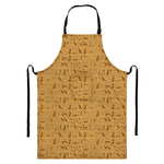 Ancient Egyptian Hieroglyphs Print Bib Apron With Pocket