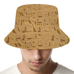 Ancient Egyptian Hieroglyphs Print Bucket Hat