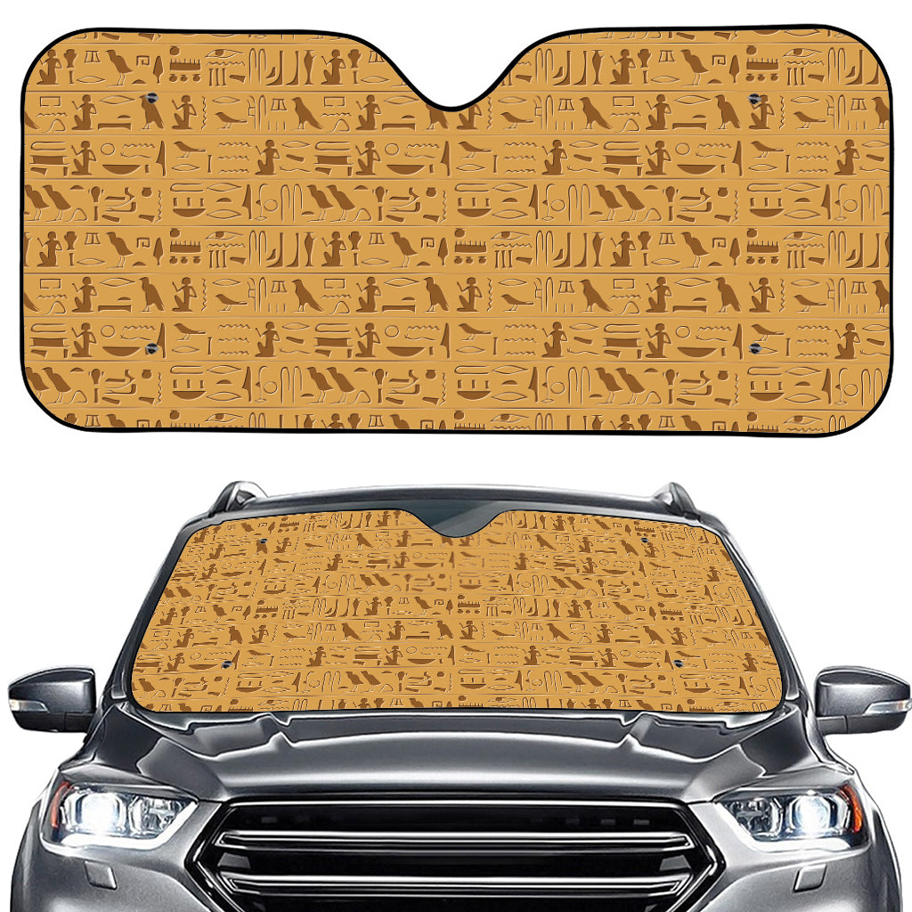 Ancient Egyptian Hieroglyphs Print Car Windshield Sun Shade