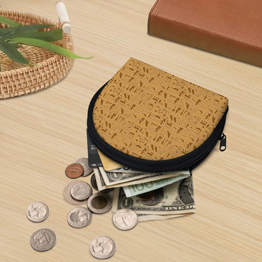 Ancient Egyptian Hieroglyphs Print Coin Purse