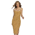 Ancient Egyptian Hieroglyphs Print Cross Back Cami Dress