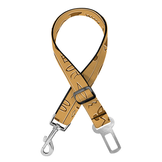 Ancient Egyptian Hieroglyphs Print Dog Seat Belt